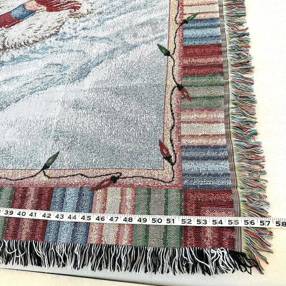 Tapestry Throw Blanket Christmas Polar Bear Sled Penguins 51
